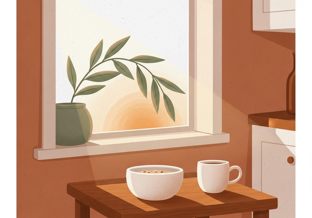 A quiet morning moment with a cup of coffee