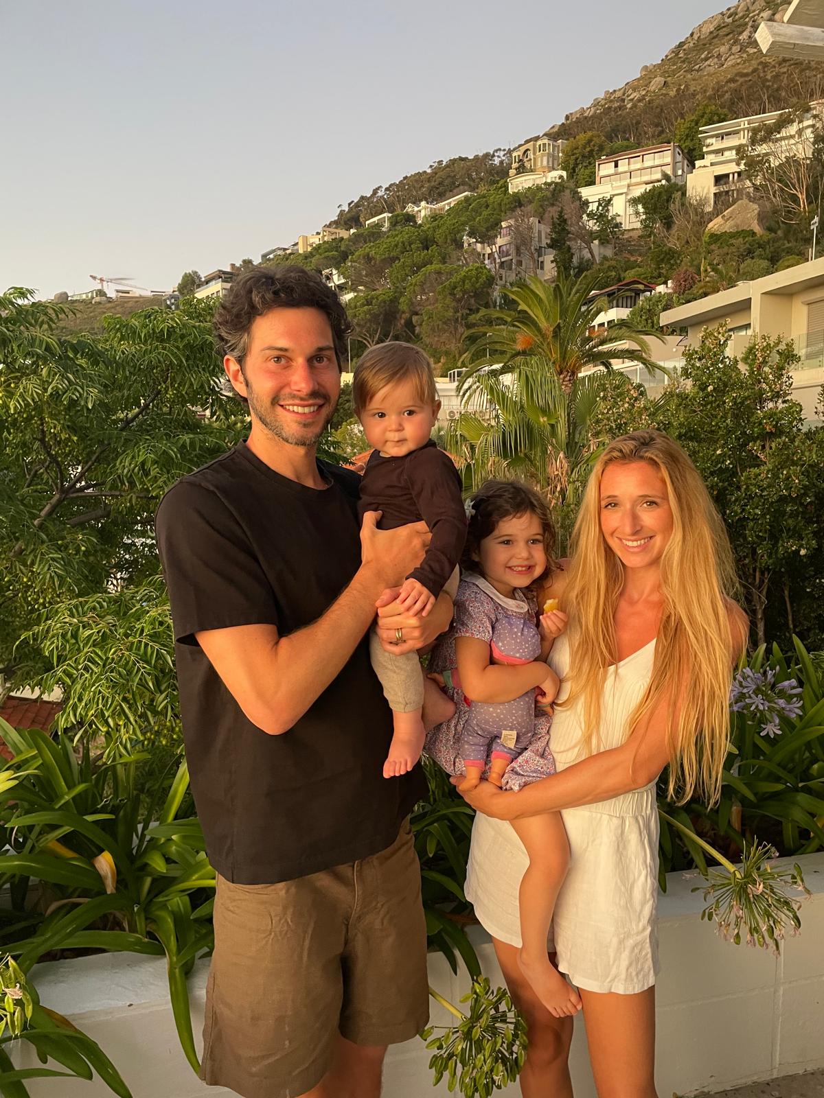 James with his family